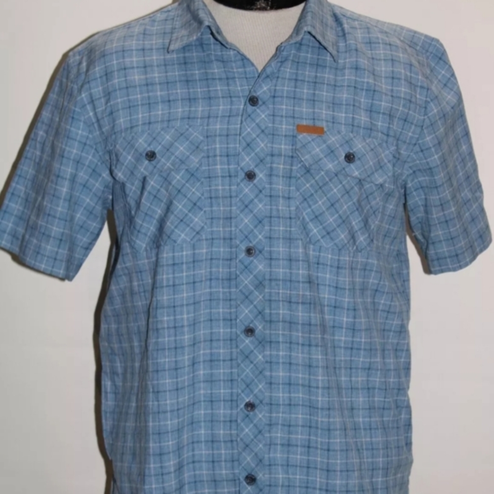 Orvis Short-Sleeved Open Air Caster Shirt SS Mens Medium Blue Plaid